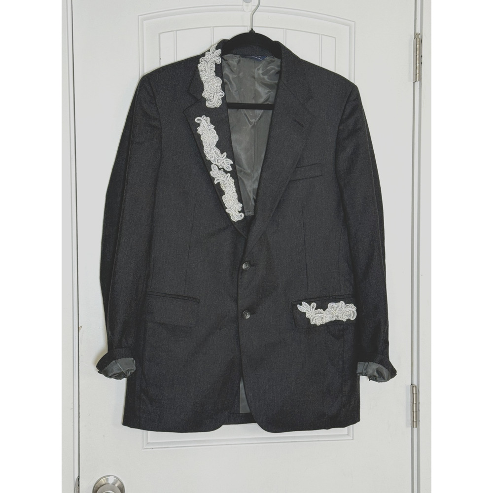 Cricketeer Spectators Women's Medium Embellished 100% Wool 2 Button Blazer
